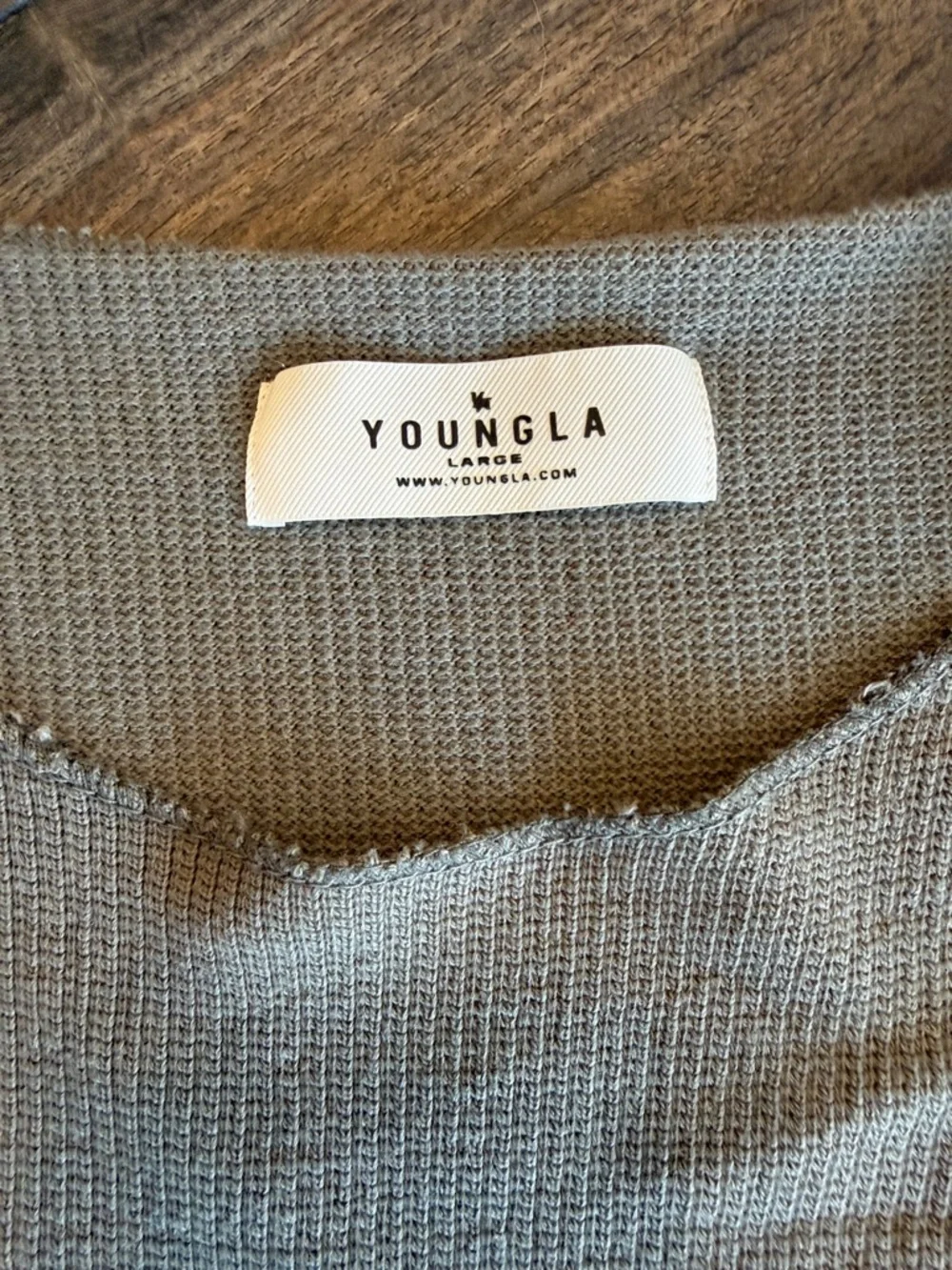 YoungLA Men's Reign Everyday Olive Green Long Sleeve Shirt~ Size: Large - Picture 4 of 9